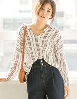 抜き襟Vネックオーバーシャツ