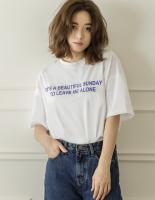 オーバーサイズメッセージロゴTシャツ