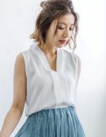 ノースリーブスキッパーシャツブラウス