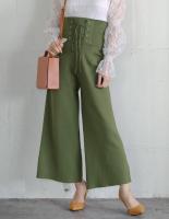コルセット風ハイウエストワイドパンツ