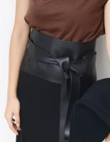 フェイクレザーワイドサッシュベルト