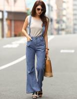 2WAYセミブーツカットデニムサロペット