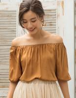 ボリュームスリーブ2WAYオフショルダーブラウス