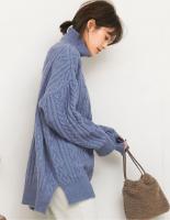 タートルネック起毛もっちりニットチュニック