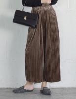 プリーツベロアワイドパンツ