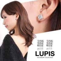 【完売品】シルバーラインストーンピアス