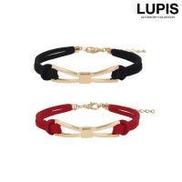 リボンモチーフレザーブレスレット