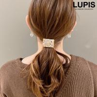 スクエアゴールドビジューヘアゴム