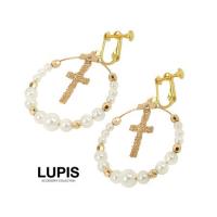 【完売品】クロスパールフープイヤリング