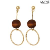 【完売品】ウッドタイガーアイフープピアス