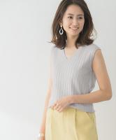 選べるシルクタッチノースリーブリブニット