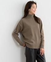 もっちりカシミヤタッチタートルニット