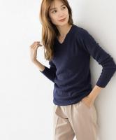 ネックが選べるカシミヤタッチリブニット