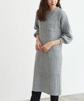 ワッフル編みニットワンピース