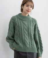 モヘアタッチハイネックケーブルニット