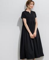 キーネック切り替えワンピース