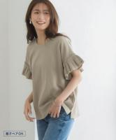ワッフルフリルスリーブTシャツ【2021夏新作】[送料無料](6/14 18:59まで) MD