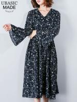 2WAY花柄シフォンガウンワンピース