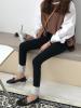 フェイクファー付きデニムパンツ