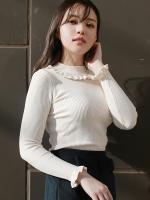 長袖リブニット