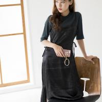 【★mina5月号掲載+4color薄手スリムリブニット(全4色)[130C]