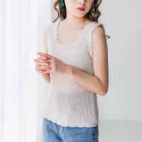スカラップネックニットトップス(全3色) [419C]