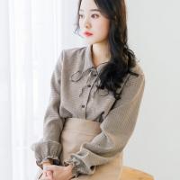 ≪村田倫子Select≫チェックボウタイブラウス(全2色)[2776C]