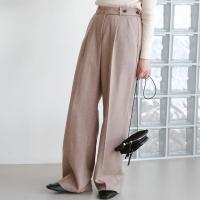 wool mix wide pants[3167M]