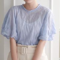 <SALE>クリンクルフレアスリーブトップス
