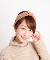 ケーブルニットヘアバンド