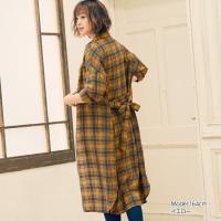 チェック柄シャツワンピ [E1877]