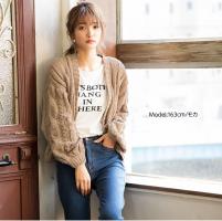≪ファイナルセール！3/15(金)朝11:59まで送料無料★≫ツヤ無しモールニットケーブルカーディガン [C3596]