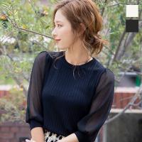 袖シフォンニットトップス [C3968]