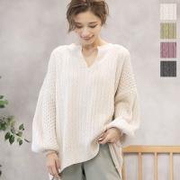 ≪SALE!!≫キーネックもっちりニットトップス [C4281]