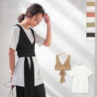 ≪セール≫[ 2点セット ]ニットビスチェ×チュニックTシャツ [C4668]