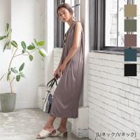 タックノースリーブカットワンピース [E2489]