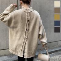 バックボタンダメージニットトップス [C5048] | SALE!!