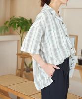 コットンリネン開襟シャツ [C5862]