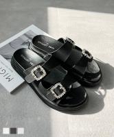 厚底ビジューダブルベルトサンダル [I2563]
