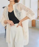 クロシェレースバンドカラーシャツ [C6862]