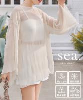 [ ラッシュガード ] 4点セット水着付きクリンクルシアートップス×ショートパンツ [S213]| 1000円OFFクーポン配布！