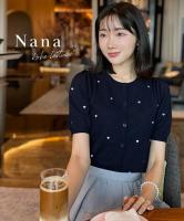 [ Nanaさんコラボ ]　ハート刺繍ニットトップス [C6977]