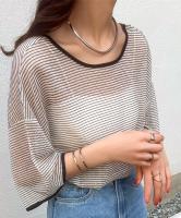 シアーボーダー前後2wayTシャツ [C7228]