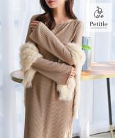 [ Petitle / プチレ ] 選べる着丈 フレアスリーブプリーツロングワンピース [E3537]