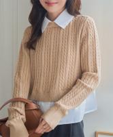 襟取り外し 2wayケーブルレイヤード風ニット [N1232]