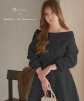 [ 小澤美里さんコラボ ]選べる2丈裏起毛スウェットオフショルダーワンピース [E3502]