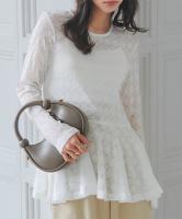 レースアシンメトリーヘムチュニック [C7805]