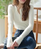 ヘンリーネックリブニットトップス [N1321]