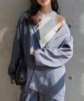 ストライプ柄テーラードジャケット [K1432]