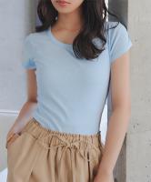 UネックフィットTシャツ [C7977]